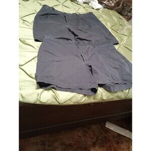 2 Pair Of Big Mens Lands End Traditional Fit  Flat Blue Casual Shorts Size 46